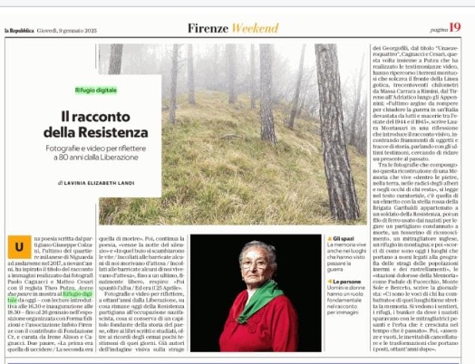 La Repubblica talks about Avevo Due Paure: memory as the living body of history