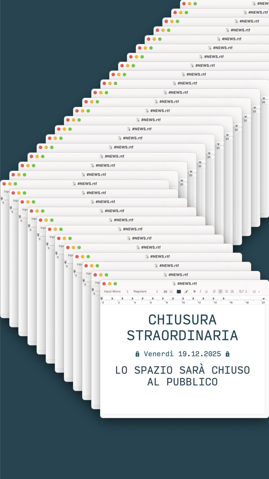 Chiusura straordinaria Venerdì 19 dicembre