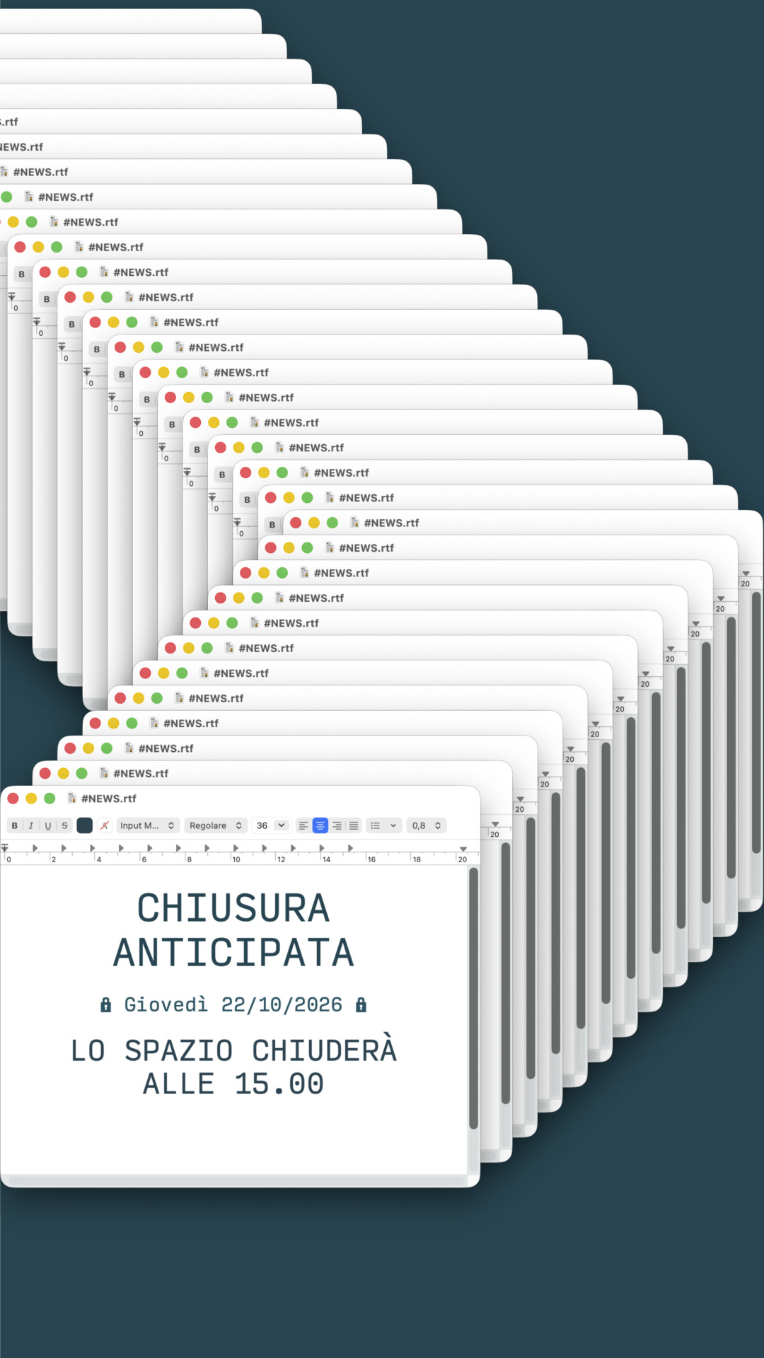 Chiusura anticipata giovedì 22 ottobre